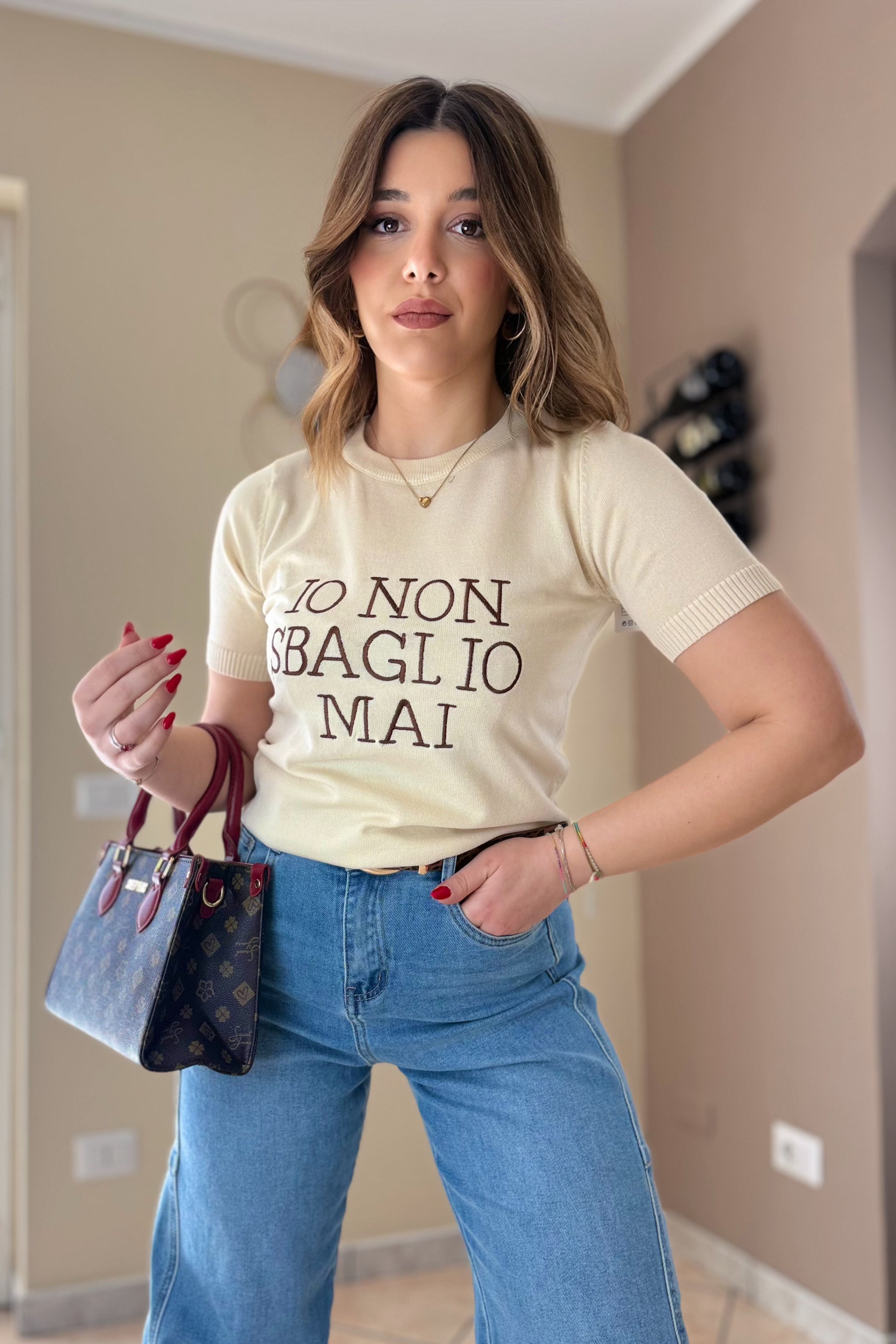 T-Shirt in filo " Io Non Sbaglio Mai" (D031)