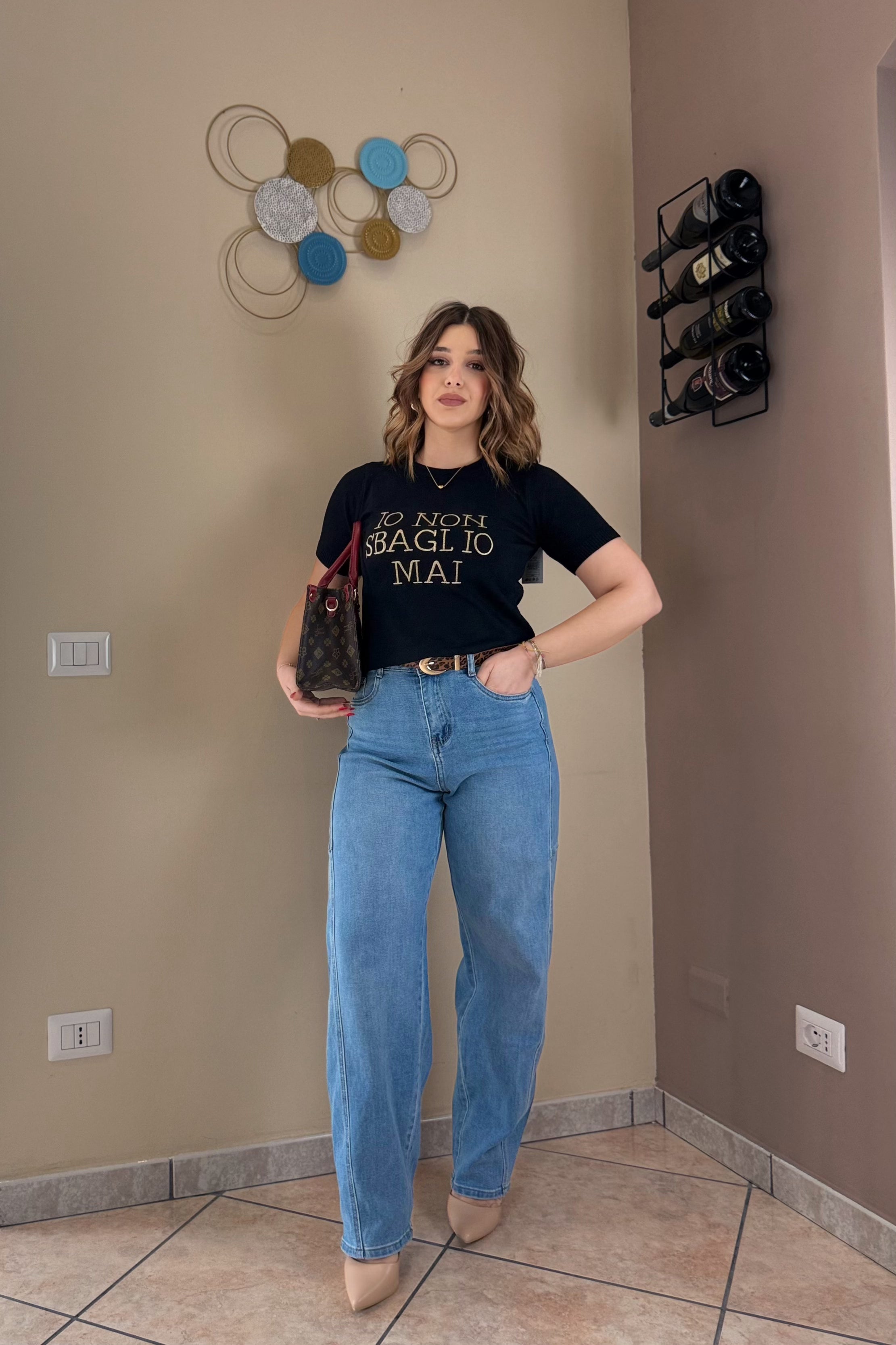 T-Shirt in filo " Io Non Sbaglio Mai" (D031)