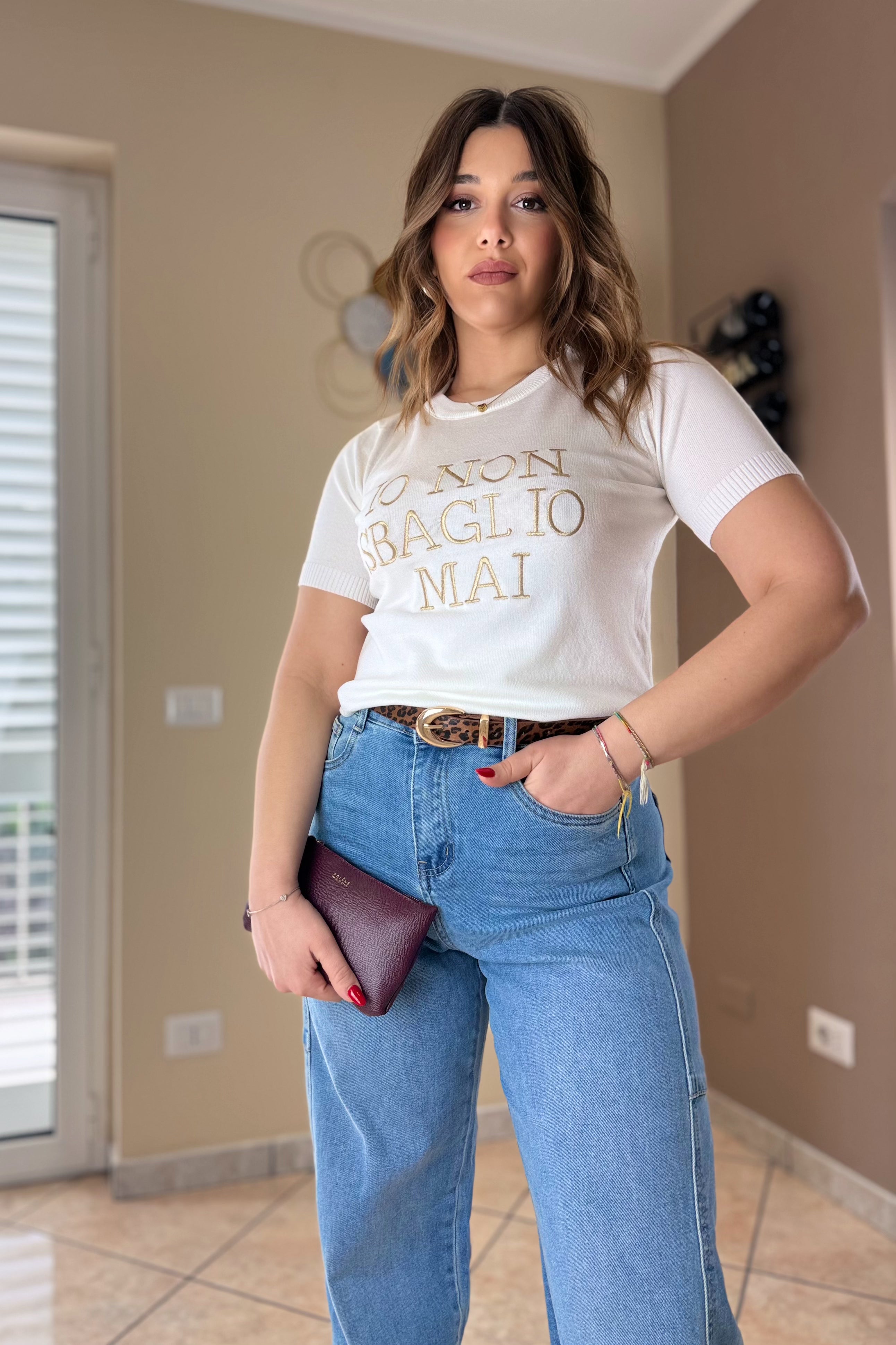 T-Shirt in filo " Io Non Sbaglio Mai" (D031)