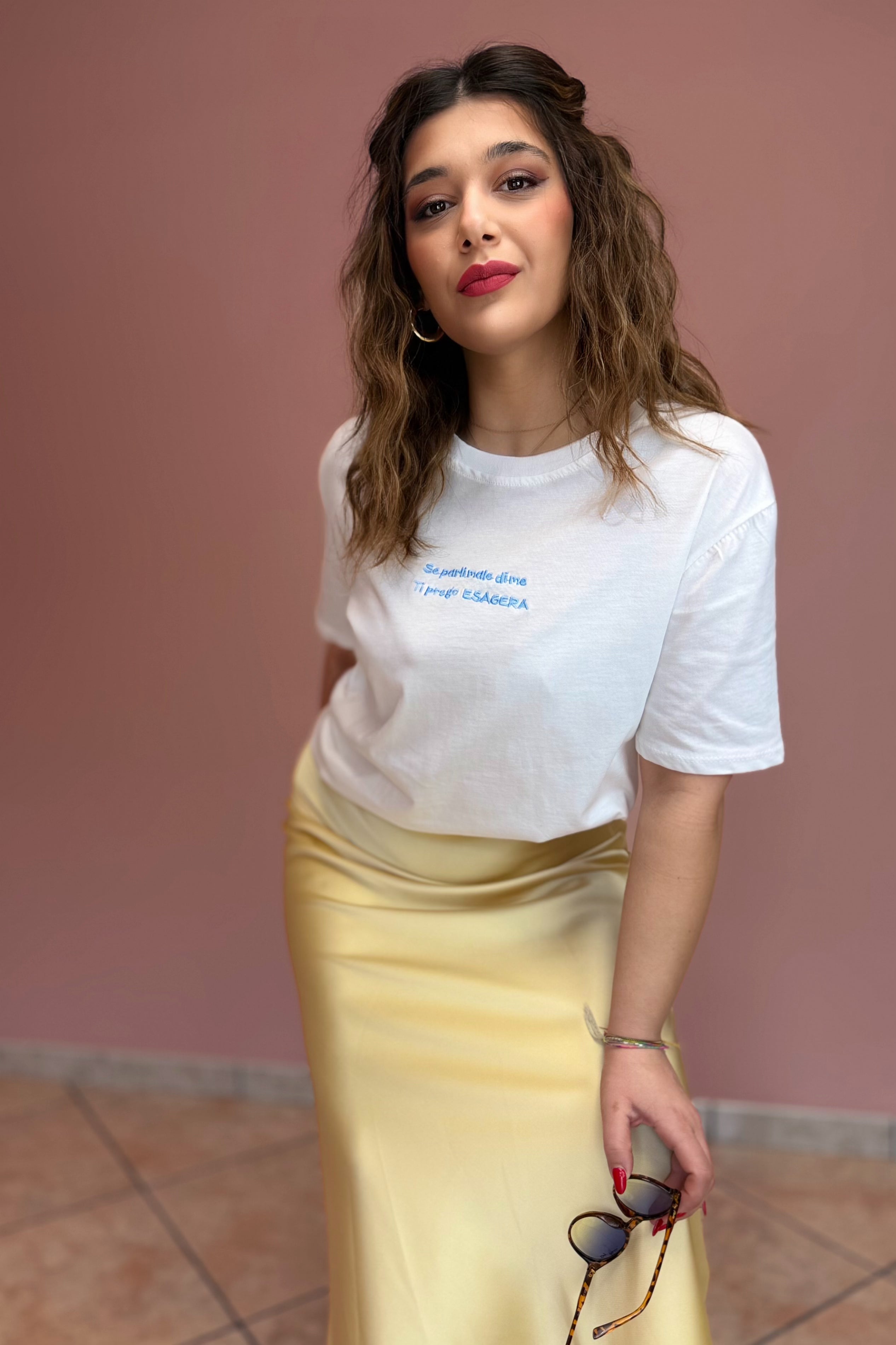 T-Shirt "Se parli male di me ti prego esagera"