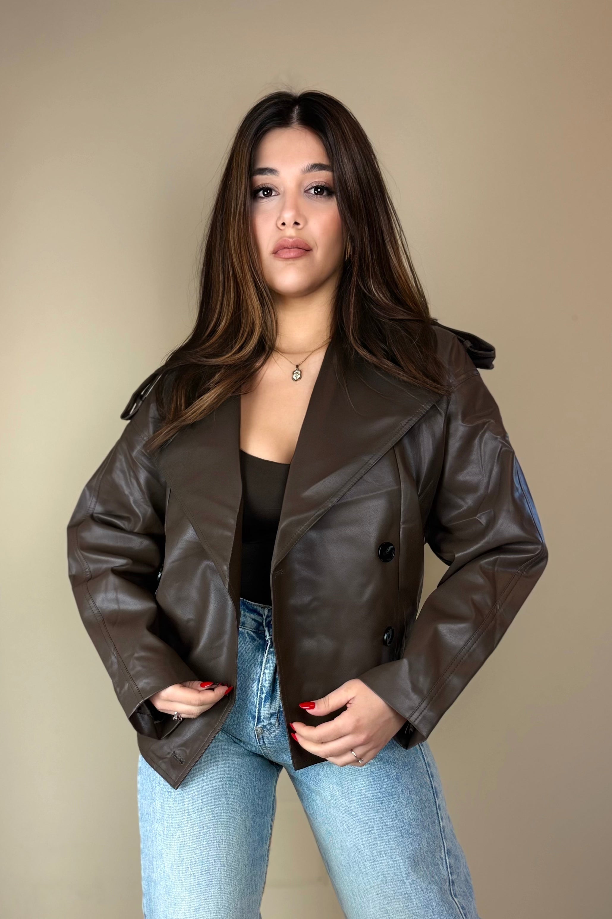 Giacca in simil pelle over, Marika (537)