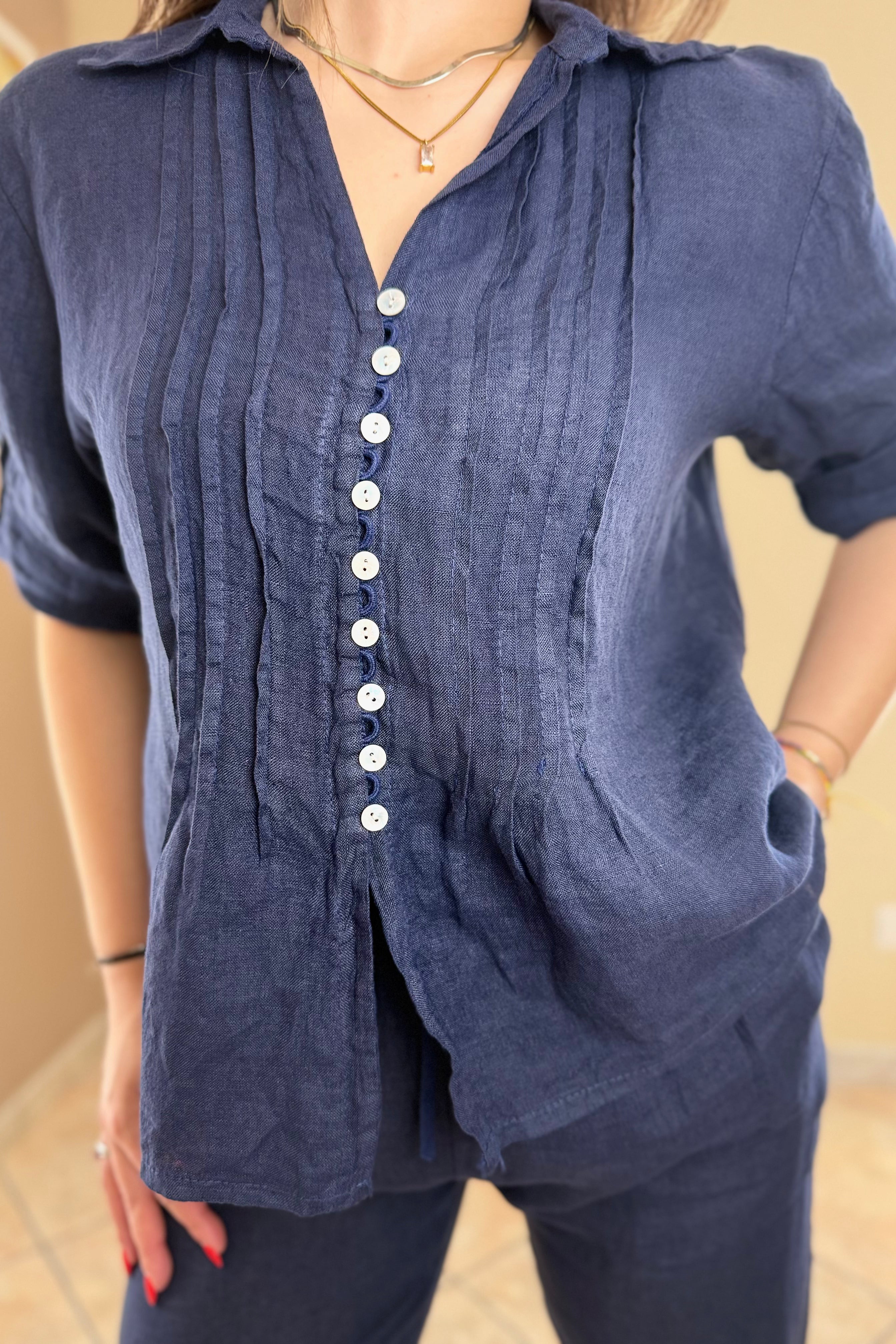 Camicia Miriam 100% Lino ( con bottoni)