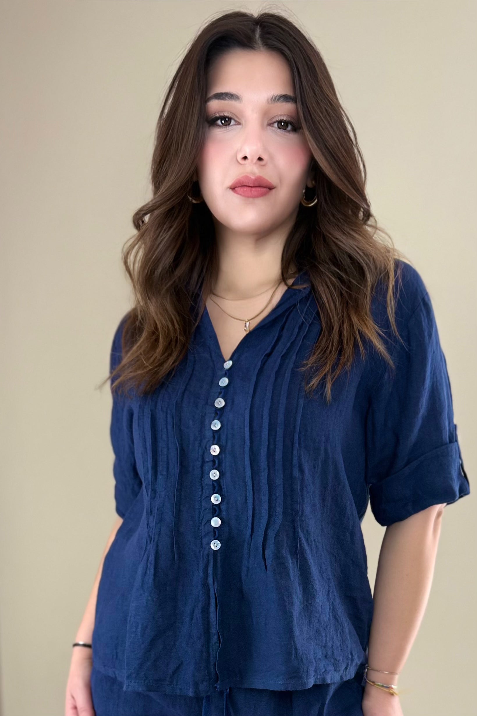 Camicia Miriam 100% Lino ( con bottoni)