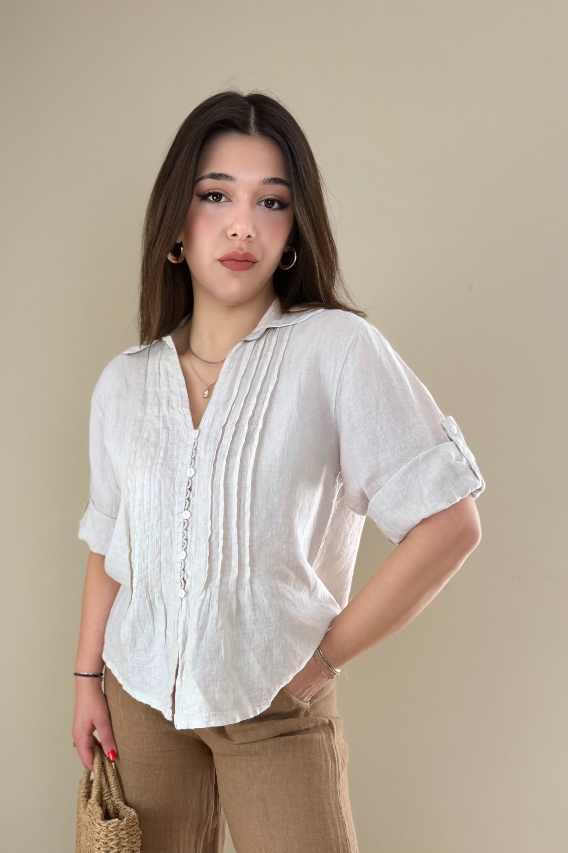 Camicia Miriam 100% Lino ( con bottoni)