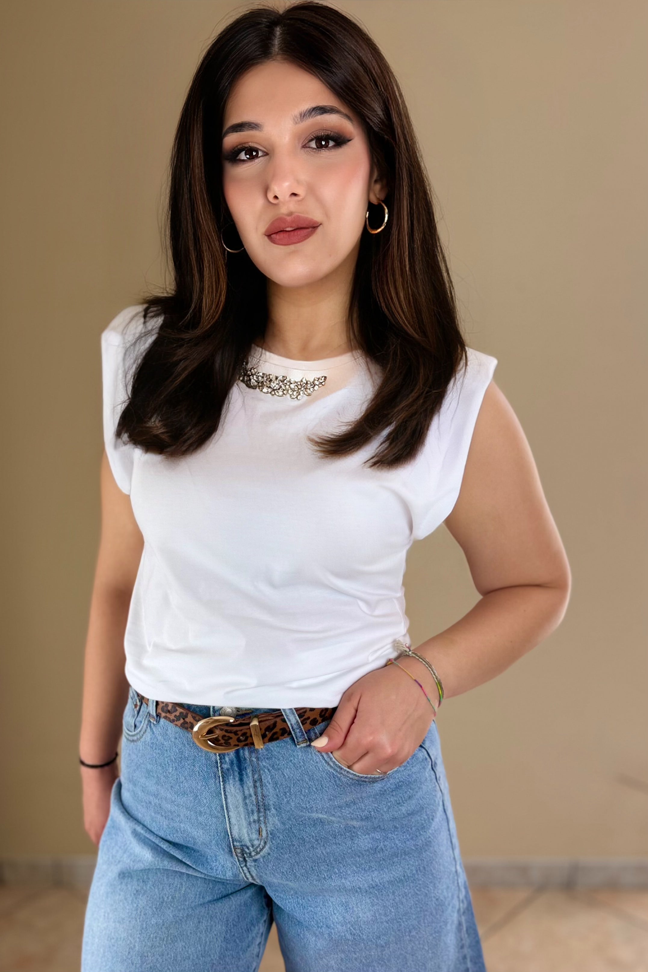 T- shirt con Spalla strutturata, Michelle