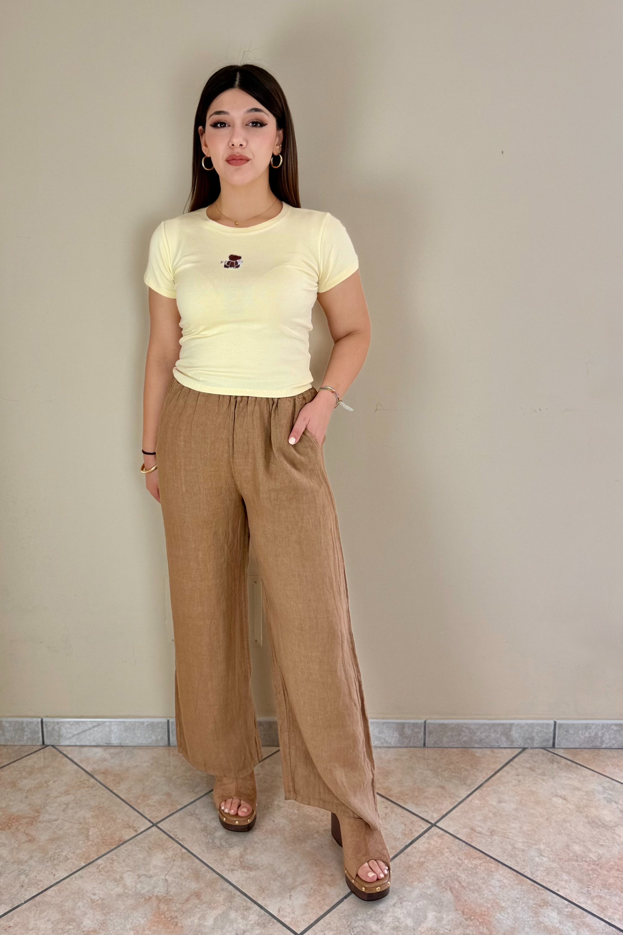 Pantalone 100% Lino, palazzo